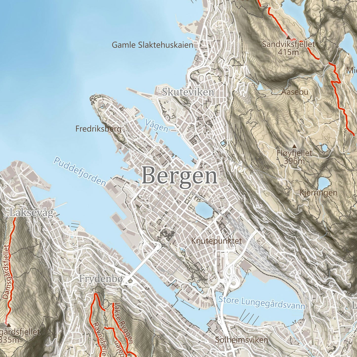 Bergen Stisykkelkart - Lys