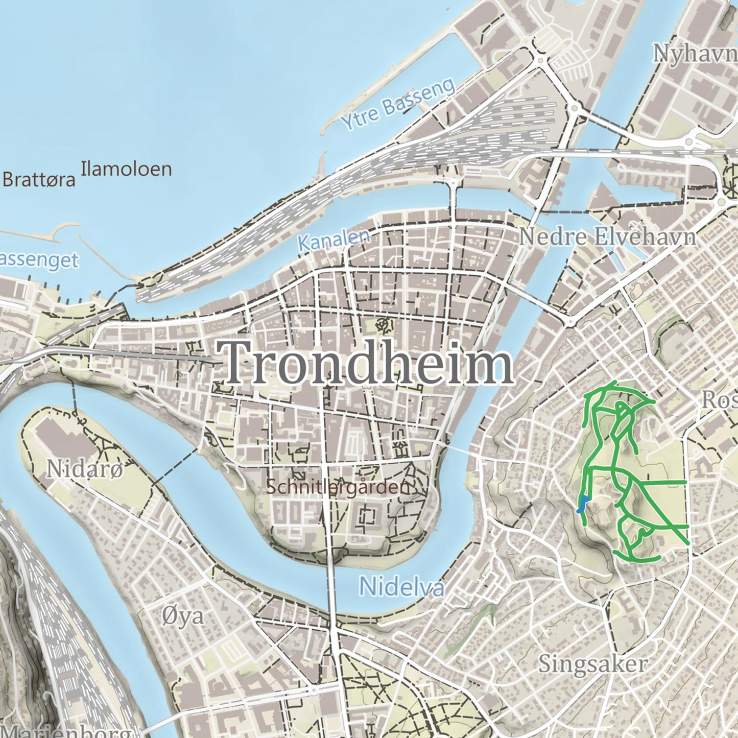 Trondheim Stisykkelkart - Natur