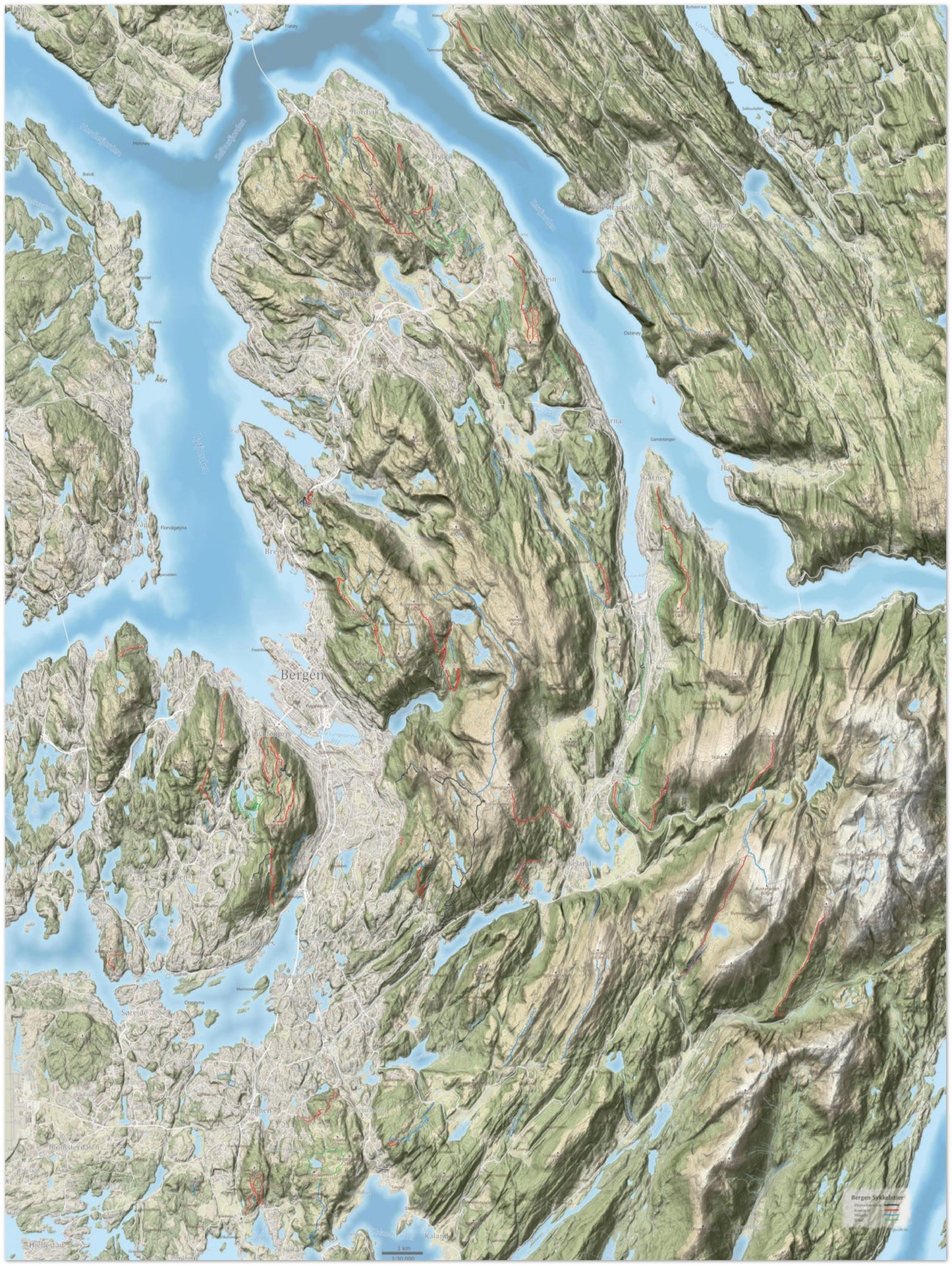 Bergen Stisykkelkart - Natur